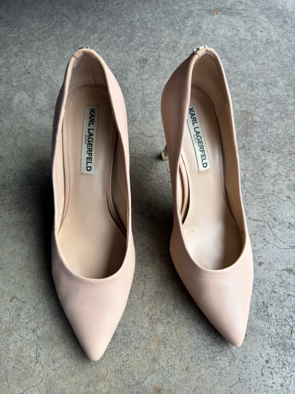 Karl Lagerfeld Blush Nude Pointed-Toe Pumps